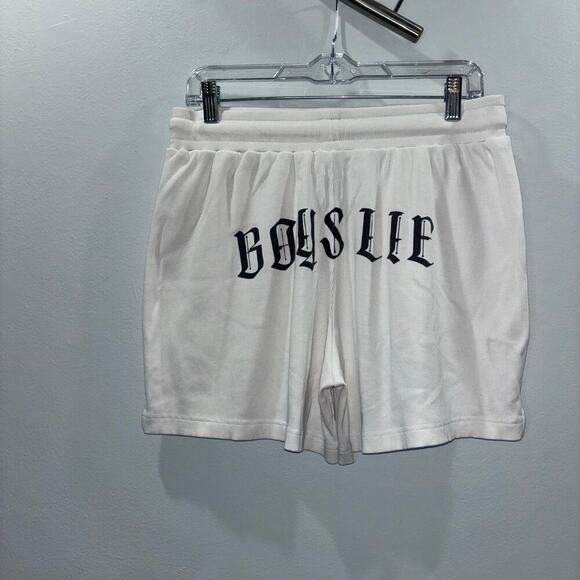 Boys Lie Rebel Drawstring White Shorts – Size Medium Loungewear Comfy Edgy Short - Picture 8 of 15